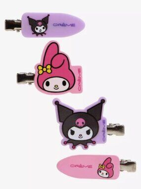 The Crème Shop My Melody & Kuromi Crease-Free Hair Clip Set